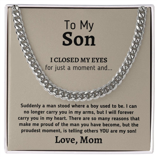 To My Son, I closed my eyes